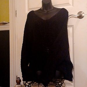 Free People,oversized, black,vneck,sweater!Sz.M